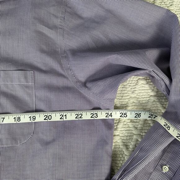 BROOKS BROTHERS 1818 Dress Shirt~Mens 16 1/2-36~Purple Gingham~Non-Iron Supima - Picture 6 of 7